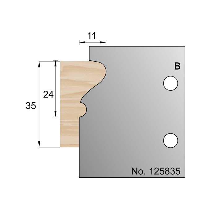 24 x 11mm Torus Profile Cutter in HSS - 125835