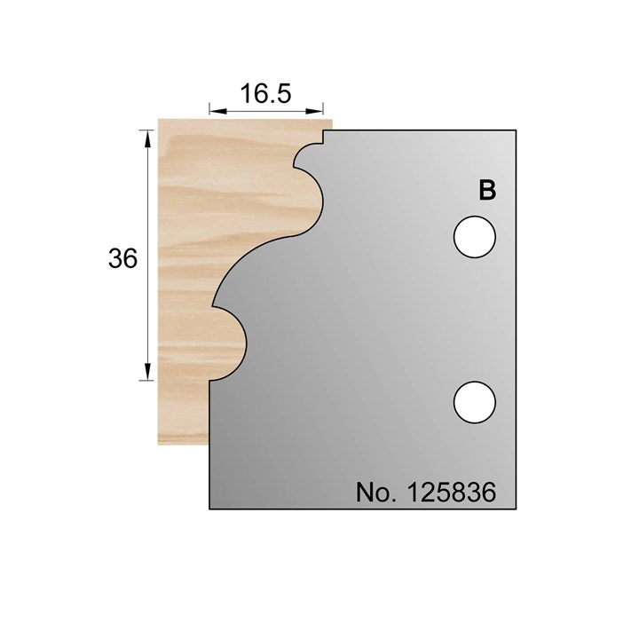 36 x 16.5 Architrave Profile Cutter in HSS - 125836