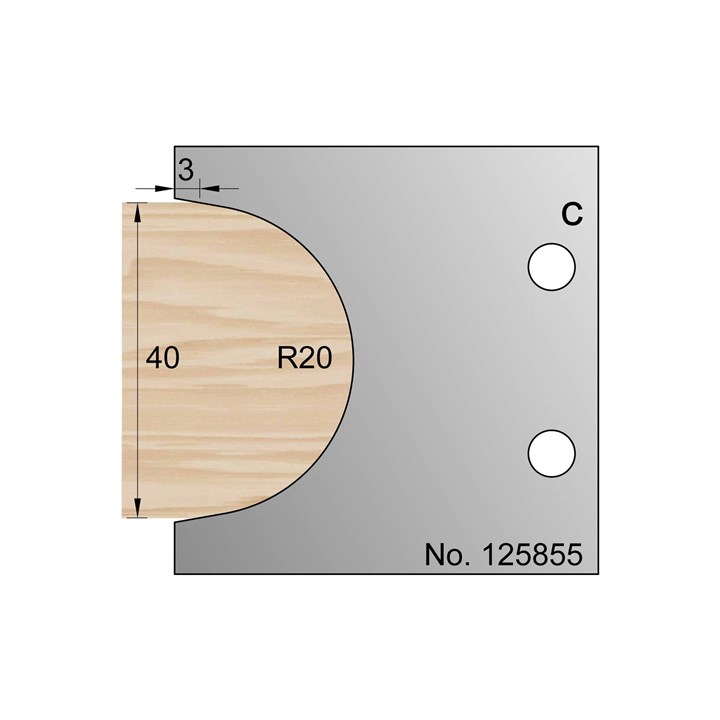 R20 Bullnose Profile Cutter in HSS - 125855