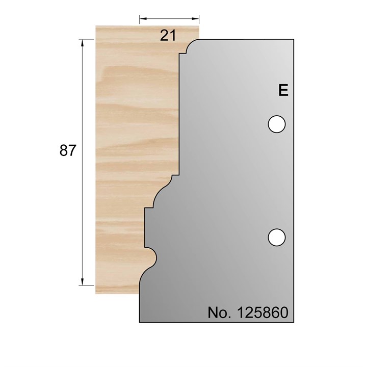 87 x 21mm Skirting Profile Cutter in HSS - 125860