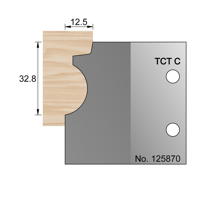 32.8 x 12.5mm Skirting Profile Cutter in TCT - 125870