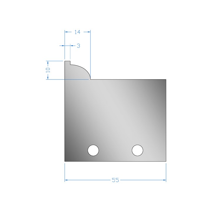 14 x 10mm w/ 3mm Quirk Scribe Profile Cutter in HSS - 125894