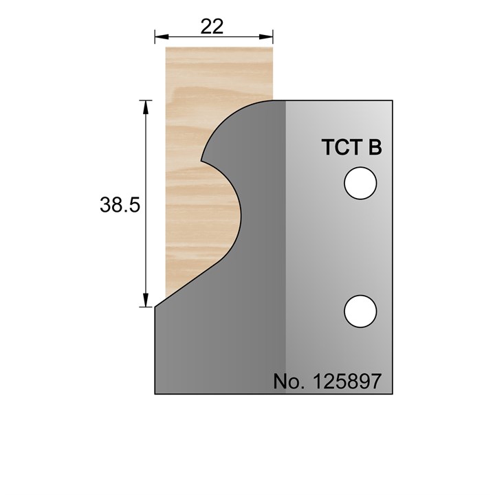38.5 x 22mm Skirting Profile Cutter in TCT - 125897