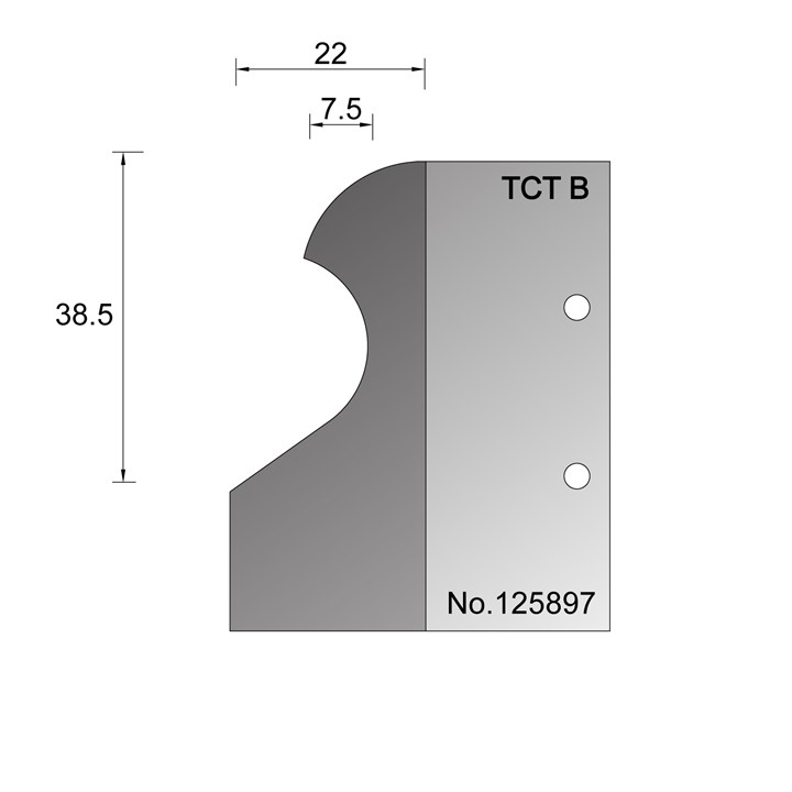 38.5 x 22mm Skirting Profile Cutter in TCT - 125897