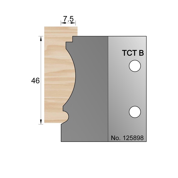 46 x 7.5mm Handrail Profile Cutter in TCT - 125898