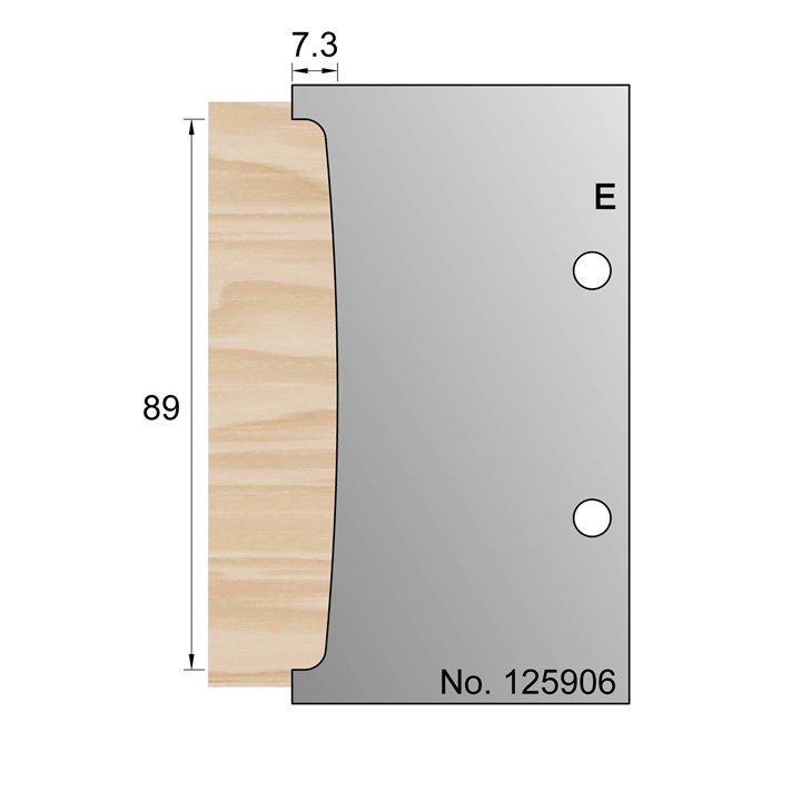 89 x 7.3mm Architrave Profile Cutter in HSS - 125906