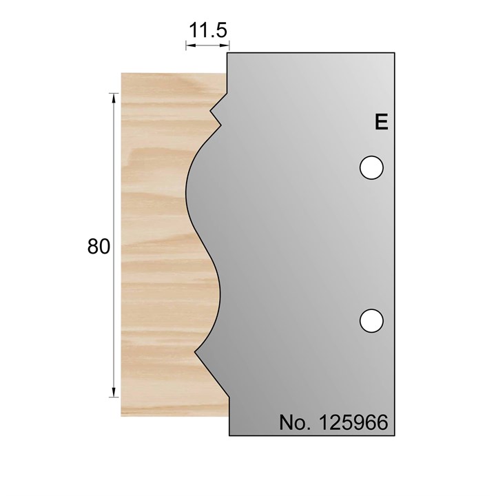 80 x 11.5mm Cornice Profile Cutter in HSS - 125966