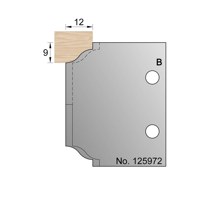 9 x 12mm Lambs Tongue Profile Cutter in HSS - 125972