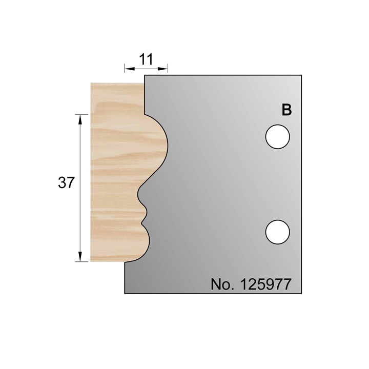 37 x 11mm Skirting Profile Cutter in HSS - 125977
