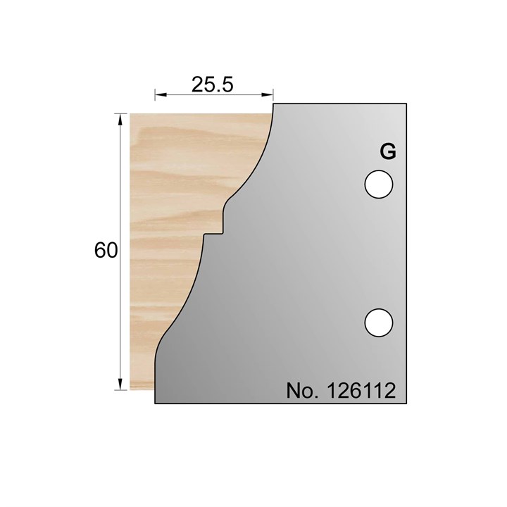 60 x 25.5mm Lambs Tongue Profile Cutter in HSS - 126112