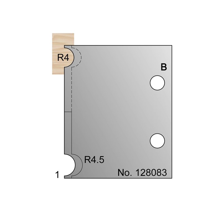 8mm & 9mm Dia (R4 & R4.5) w/ 1mm Quirk Cockbead Profile Cutter in HSS - 128083