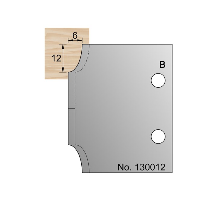 12 x 6mm Ellipse Profile Cutter in HSS - 130012