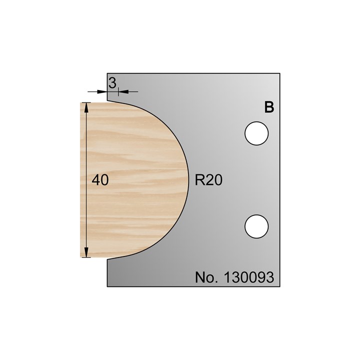 R20 Bullnose Profile Cutter in HSS - 130093