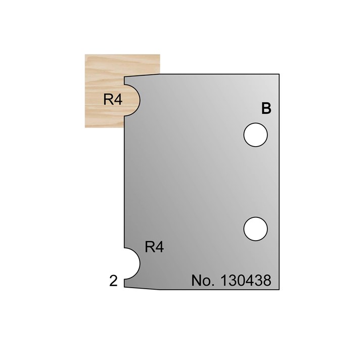8mm Dia (R4) w/ 2mm Quirk & Bevel Cockbead Profile Cutter in HSS - 130438