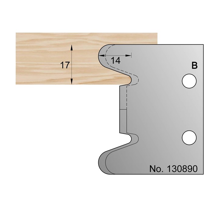 17 x 14mm Finger Pull Profile Cutter in HSS - 130890