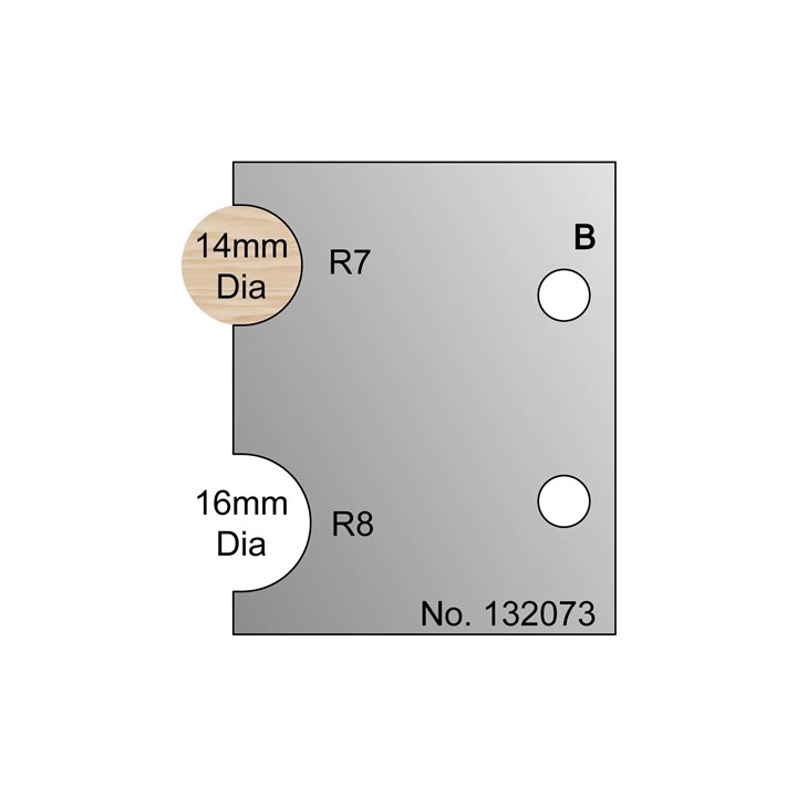 14mm & 16mm Dia (R7 & R8) Dowel Profile Cutter in HSS - 132073