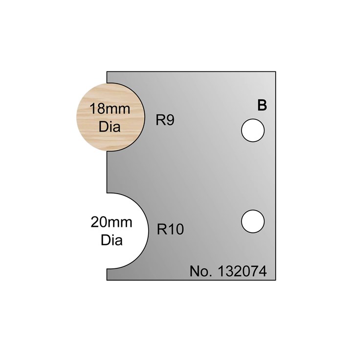 18mm & 20mm Dia (R9 & R10) Dowel Profile Cutter in HSS - 132074