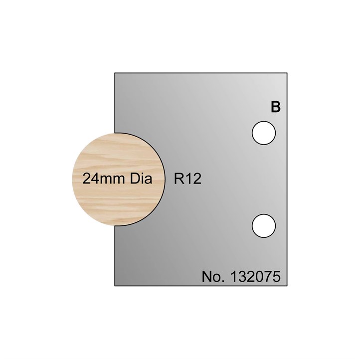 24mm Dia (R12) Dowel Profile Cutter in HSS - 132075
