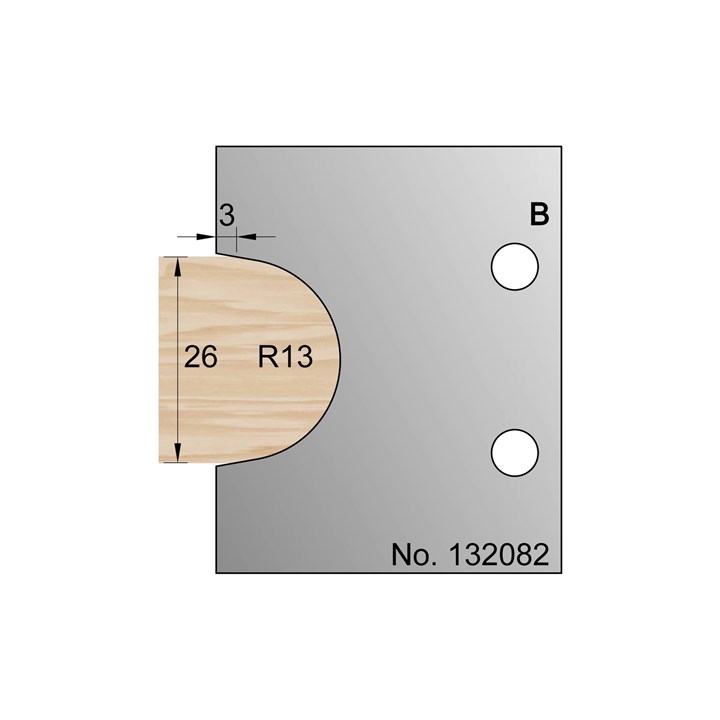 26mm (R13) Bullnose Profile Cutter in HSS - 132082