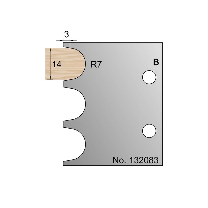 14mm (R7) Bullnose Profile Cutter in HSS - 132083
