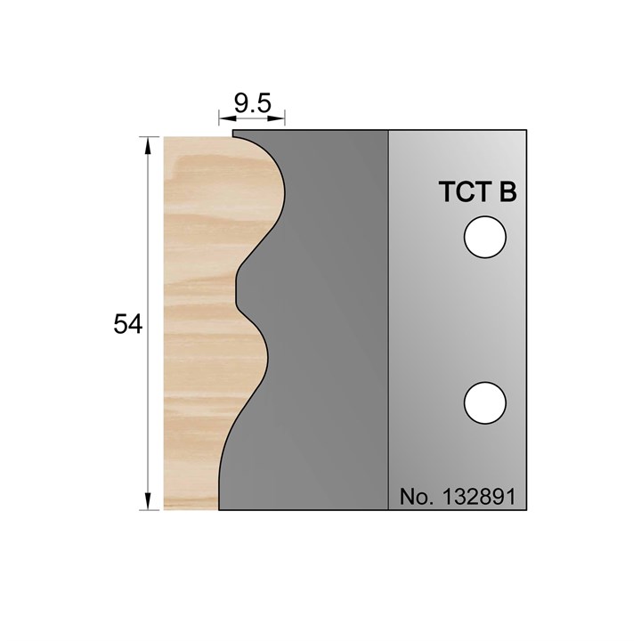 54 x 9.5mm Handrail Profile Cutter in TCT - 132891