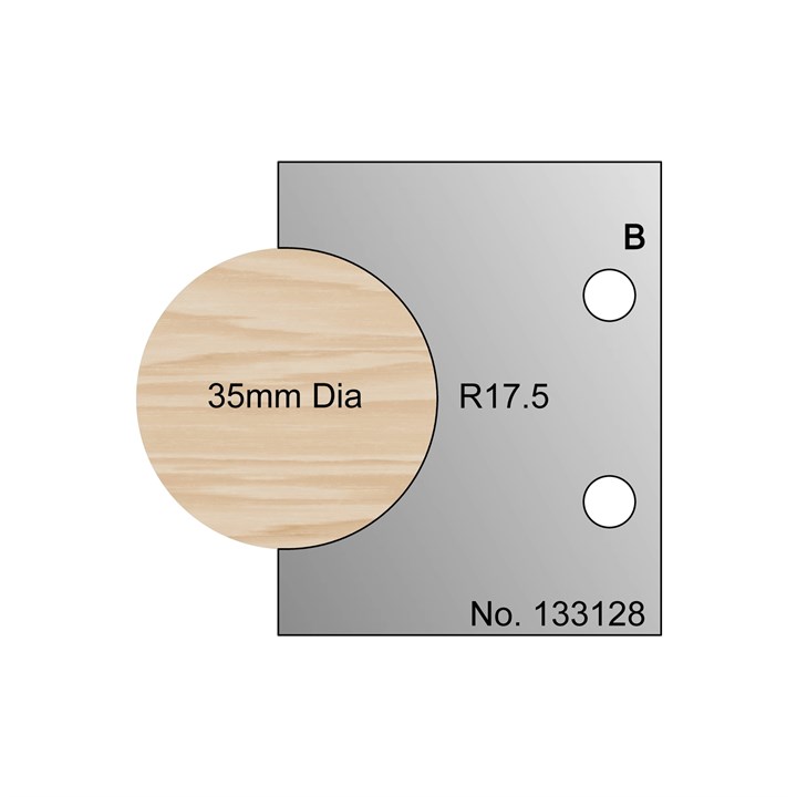 35mm Dia (R17.5) Dowel Profile Cutter in HSS - 133128