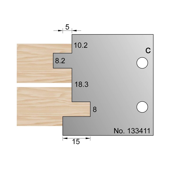 15 x 8mm Shadow Gap Profile Cutter in HSS - 133411