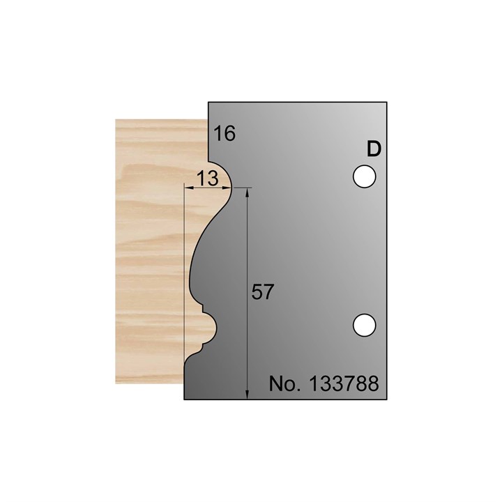 57 x 13mm Picture Frame Profile Cutter in HSS - 133788