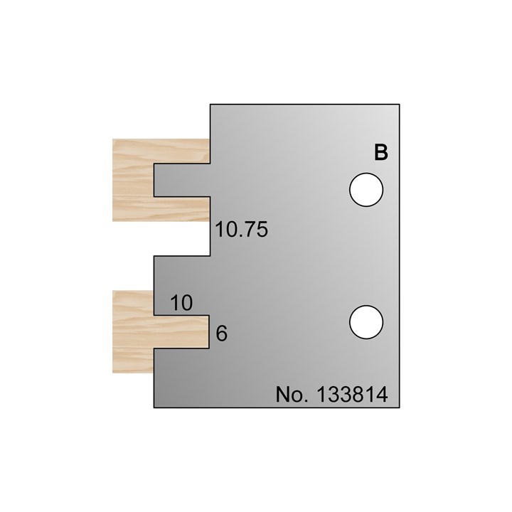 6 x 10mm T & G Profile Cutter in HSS - 133814