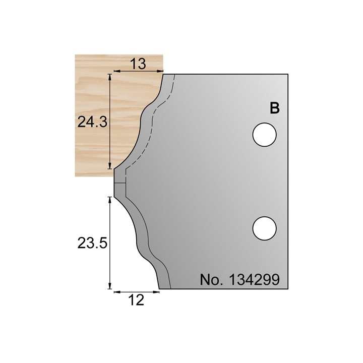 24.3 x 13mm Lambs Tongue Profile Cutter in HSS - 134299
