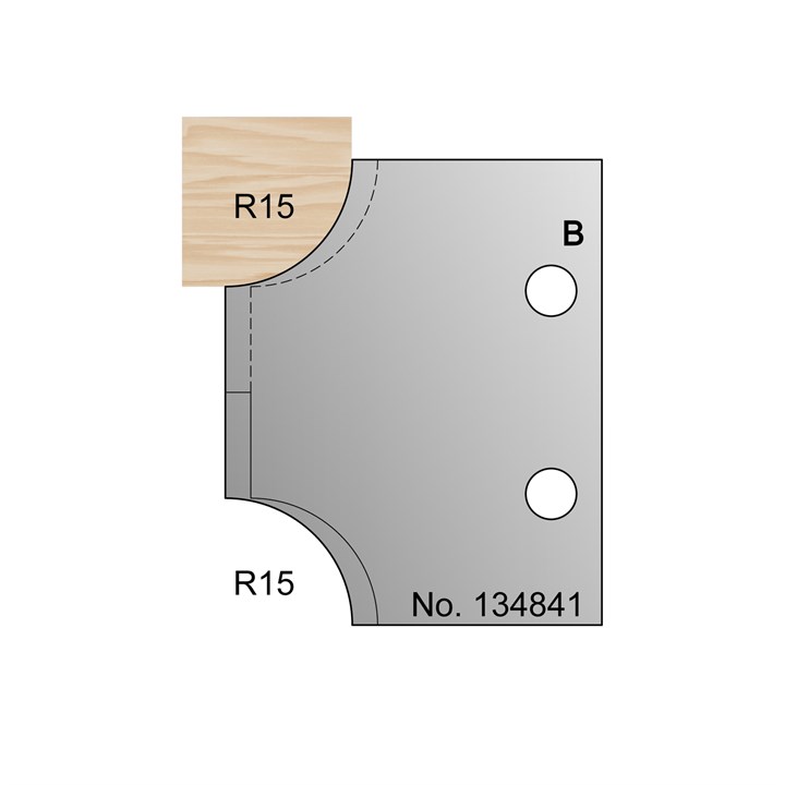 15 x 15mm (R15) Ovolo Profile Cutter in HSS - 134841