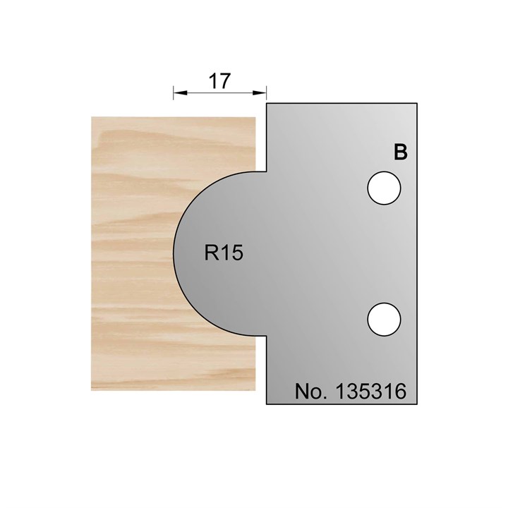 R15 Convex Profile Cutter in HSS - 135316