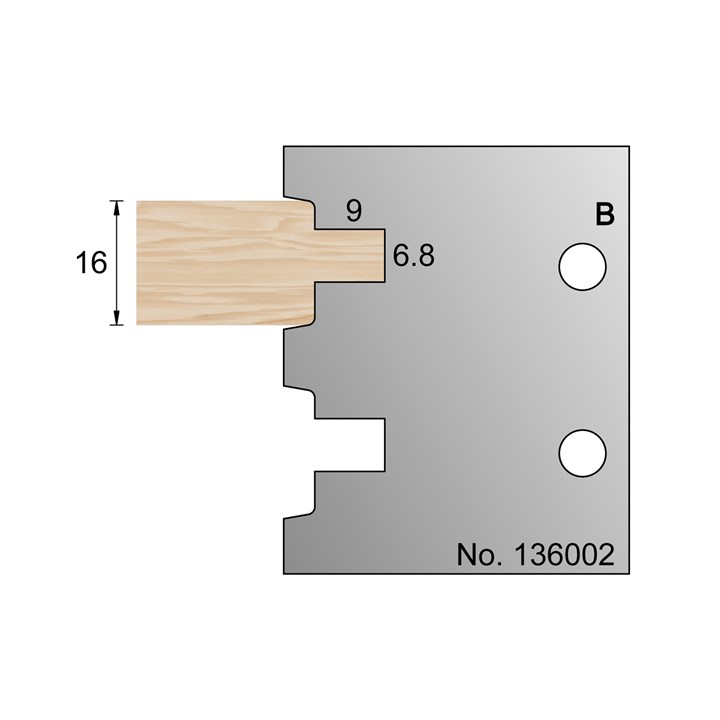 9 x 6.8mm T & G Profile Cutter in HSS - 136002