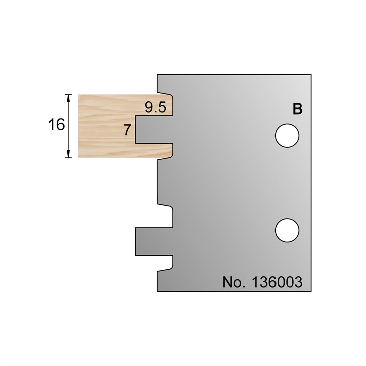 7 x 9.5mm T & G Profile Cutter in HSS - 136003