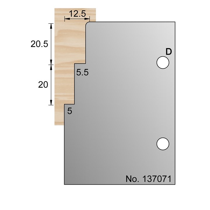40.5 x 12.5mm Skirting Profile Cutter in HSS - 137071