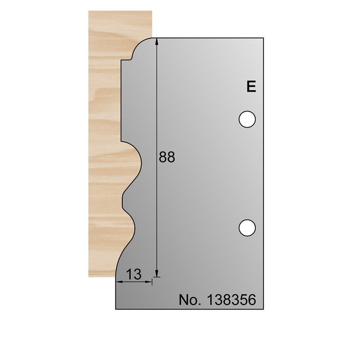 88 x 13mm Skirting Profile Cutter in HSS - 138356