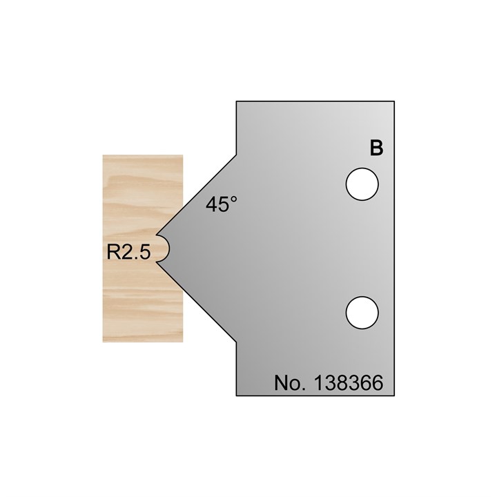 45 Degrees (R2.5) Reeding & Fluting Profile Cutter in HSS - 138366