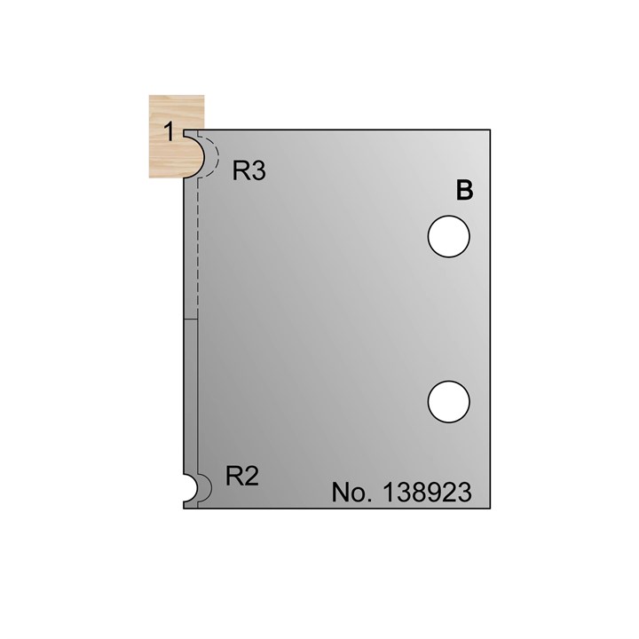 R3 & R2 w/ 1mm Quirk Cockbead Profile Cutter in HSS - 138923