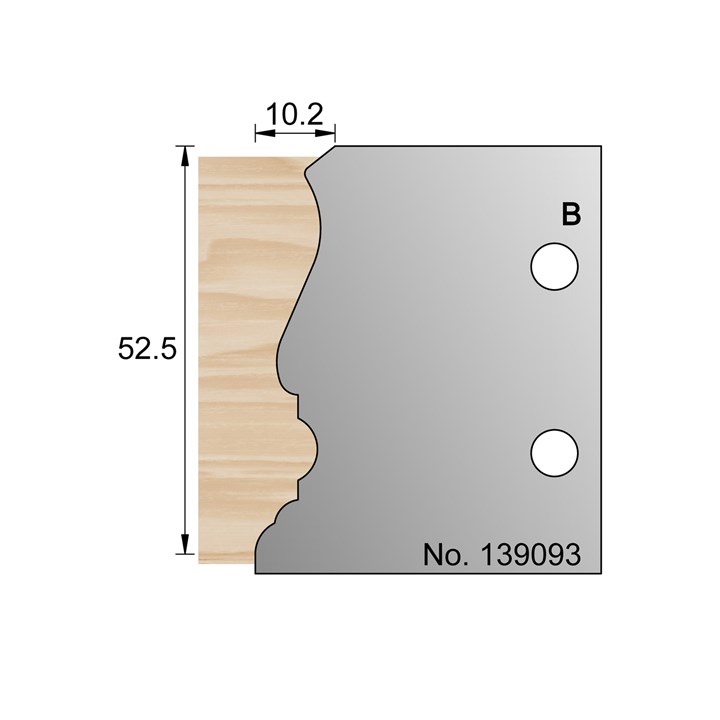 52.5 x 10.2mm Architrave Profile Cutter in HSS - 139093