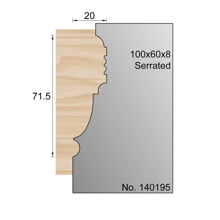 71.5 x 20mm Serrated Profile Cutter in HSS - 140195