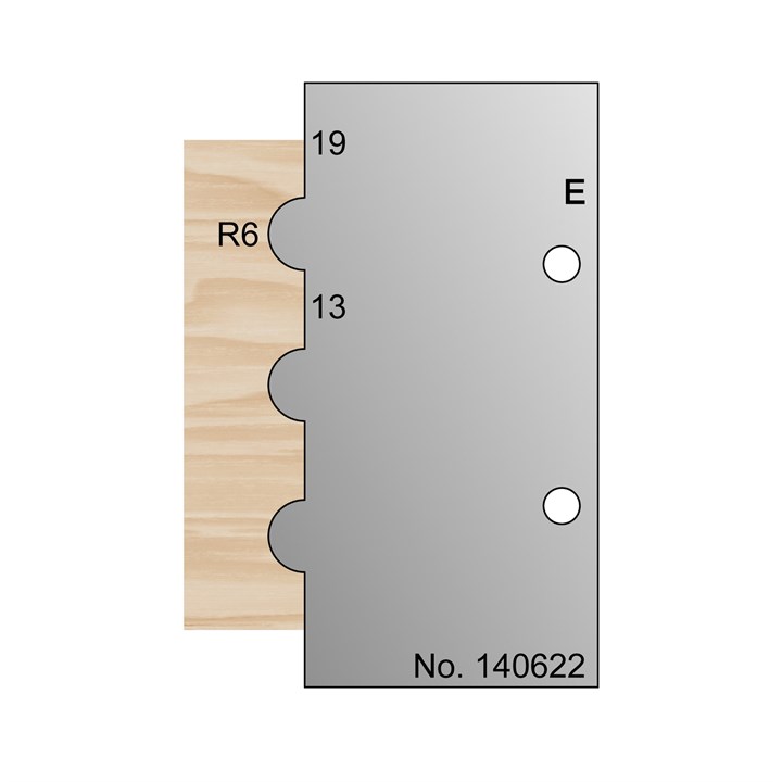 12mm Dia (R6) Fluting Profile Cutter in HSS - 140622