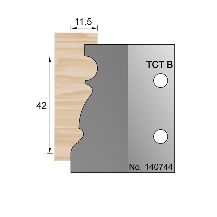 42 x 11.5mm Bolection Profile Cutter in TCT - 140744