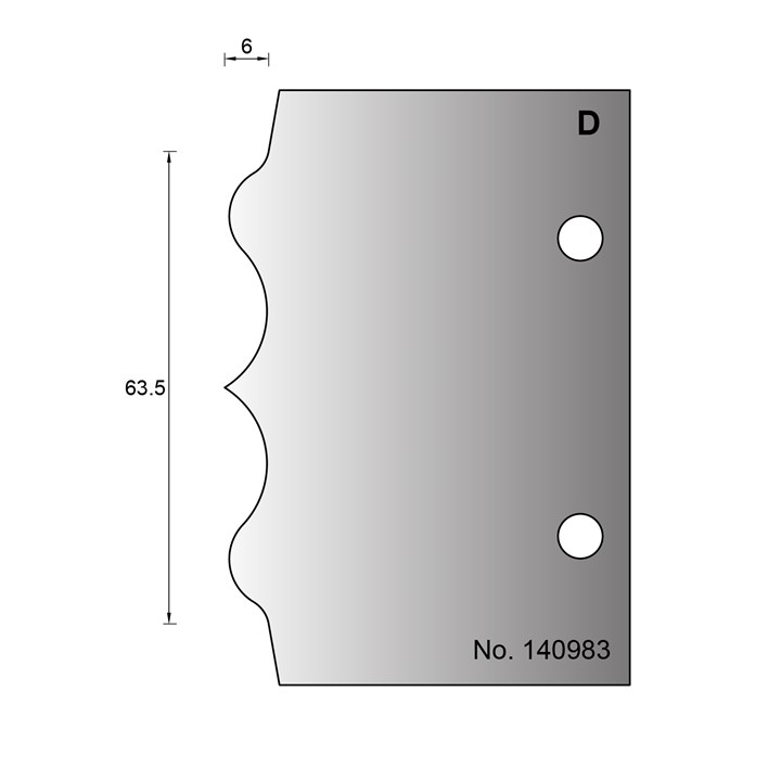 63.5 x 6mm Reeding Profile Cutter in HSS - 140893