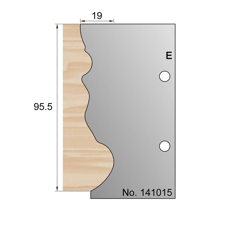 95.5 x 19mm Horn Profile Cutter in HSS - 141015