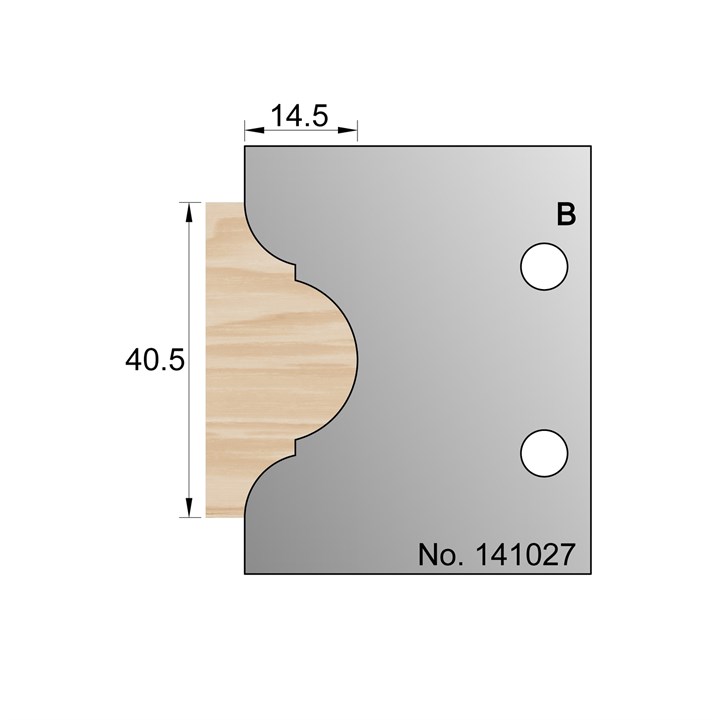 40.5 x 14.5mm Astragal Profile Cutter in HSS - 141027