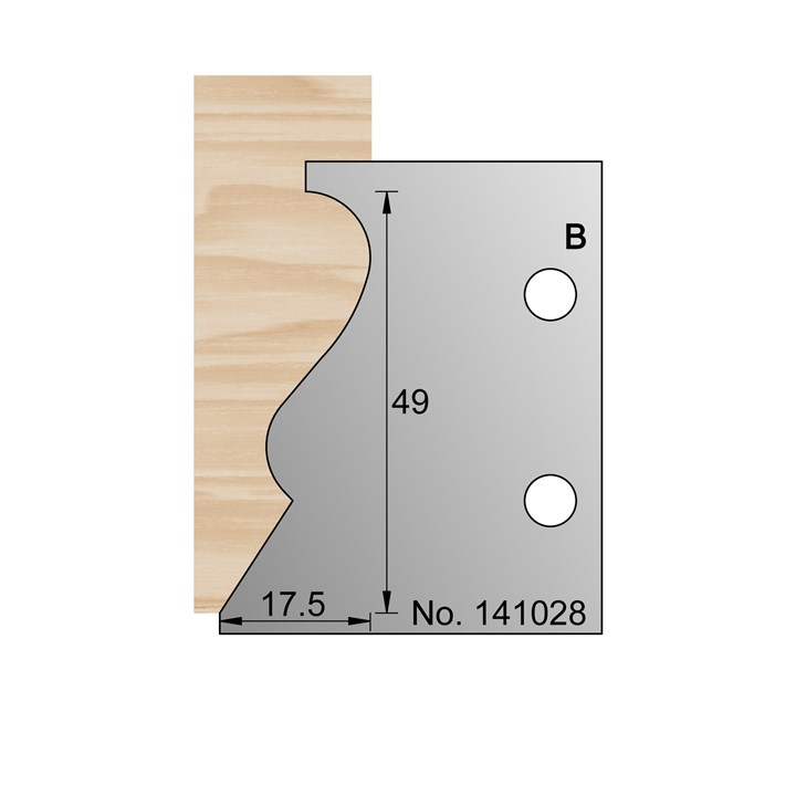 49 x 17.5mm Skirting Profile Cutter in HSS - 141028