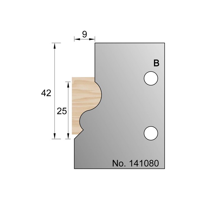 42 x 9mm Skirting Profile Cutter in HSS - 141080