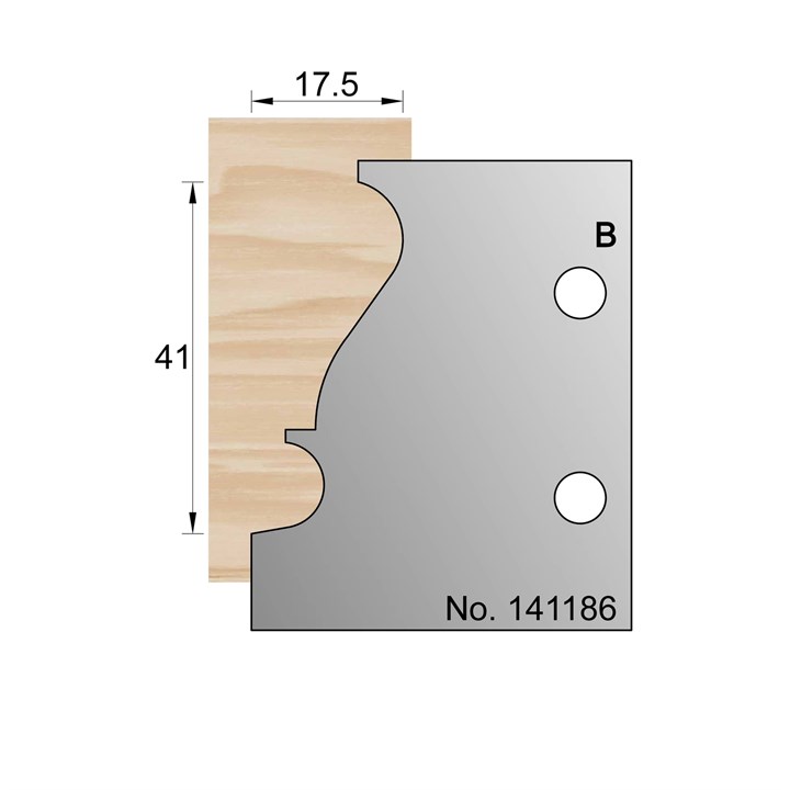 41 x 17.5mm Handrail Profile Cutter in HSS - 141186