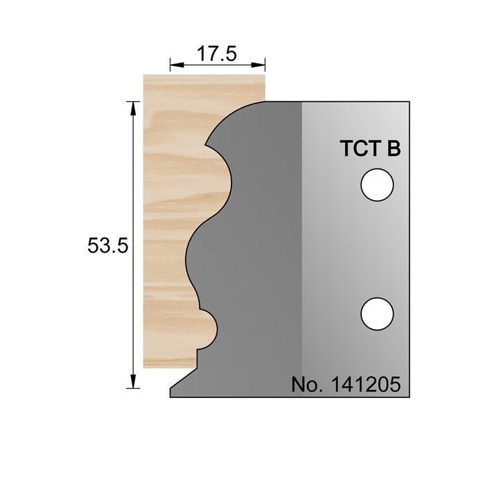 53.5 x 17.5mm Torus Profile Cutter in TCT - 141205