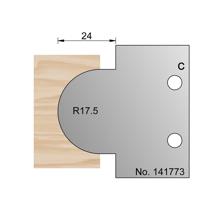 35mm (R17.5) Ovolo Profile Cutter in HSS - 141773